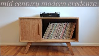 Building a mid century modern style credenzarecord cabinet [upl. by Nuhsar]