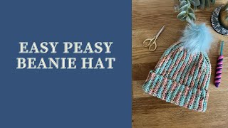 Easy peasy beanie hat tutorial  crochet pattern [upl. by Aylad]