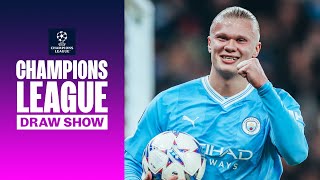 UEFA Champions League quarterfinals draw LIVE Man City [upl. by Yrome]