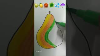 pear coloring by this emoji 🍐🍋🧶🦠💦☂️ shorts viralvideo tranding coloring drawing [upl. by Blasien]