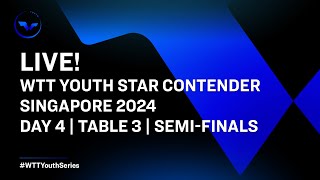 LIVE  T3  Day 4  WTT Youth Star Contender Singapore 2024  Semifinals [upl. by Gnal]