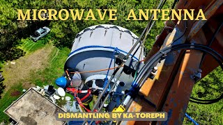 18 meter DIAMETER Microwave Antenna  Dismantling of Antenna  Work Vlog KaTore PH  Part 2 [upl. by Aineval164]