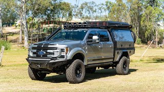 SHELBY FORD F250 MASSIVE BUILD  EC OFFROAD amp GCI CANOPY CARLI ECLIK SUSPENSION STEDI LIGHTS [upl. by Mira]