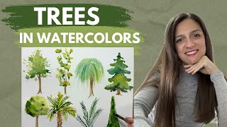 How to paint simple watercolour trees for beginners [upl. by Macmillan]