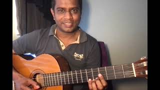 Ninda noyana handawe නින්ද නොයන හැන්දෑවේRanidu  Easy Guitar tutorial [upl. by Eerol]