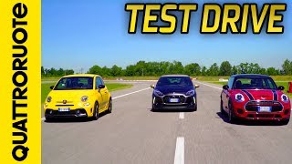 Abarth 595 VS DS 3 Performance VS Mini JCW la sfida  Quattroruote [upl. by Aramoj588]