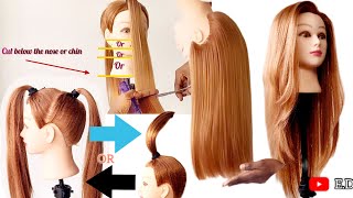 How to cut long layers V haircut  two easy techniques in 6 minutes tutorial [upl. by Ahsimal]