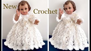 Ropón Vestido para Niño Dios tejido a Crochet Bonito para Blusas Cardigan Suéter [upl. by Orsini]