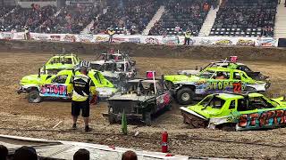 Show Stoppas vs PB’s Playhouse blizzard bash 2024 demolition derby [upl. by Durtschi250]