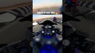 KTM RC 390 vs Yamaha R3 drag race 🔥❤️ credit aalyan vlog 🔥 crazy drag rider stunt duke bike [upl. by Argent]