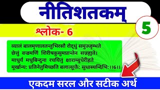 Nitishatak  Shlok 6  हिंदी अर्थ  TGT Sanskrit  BA Sanskrit  Murkh Paddhati  नीतिशतकम् [upl. by Ehrenberg817]