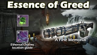 Destiny 2 Shadowkeep  Essence of Greed  Ethereal Charms Location  A Fine Memorial Guide [upl. by Odnanreh]