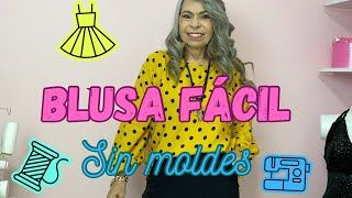 Omaira tvDIY blusa con mangas sin moldesmodistería en un solo vistazo [upl. by Ataynek897]