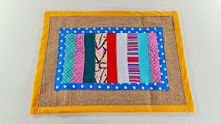 Best Doormat Making with Waste Clothes  Reuse Old Jute Bags  Beautiful Patch Work Doormat [upl. by Danaher]