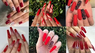 UÑAS CON DISEÑOS EN ROJO TENDENCIAS 20212022💅NAILS WITH RED DESIGNS TRENDS 20212022 [upl. by Rudy]