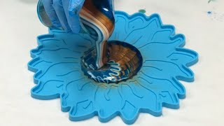 Dirty Resin Pour Sunflower Bowl [upl. by Benetta99]