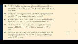 What is the impact parameter of a 50MeV alpha particle scat ered by 10° when it approaches a gold [upl. by Carry94]