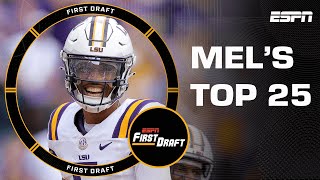 Mel Kiper Jrs Big Board Top25 Draft Prospects  First Draft [upl. by Ranit301]