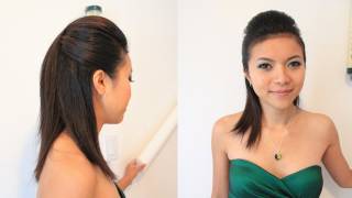 Sleek Pompadour Hairstyle for Short Medium Long Hair Tutorial [upl. by Arsi492]