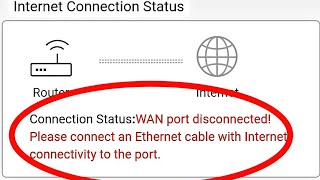 WAN port disconnected Please connect an Ethernet cable with Internet connectivity to the portrouter [upl. by Dinse]