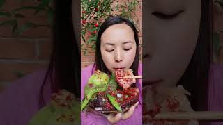 Hari mirchi fary 🫑mukbang cartoon foodclips food shortsfeed shortsvideo shorts short [upl. by Atews]