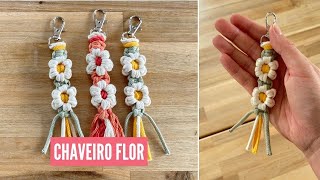 Chaveiro flor  Tutorial passo a passo  macramê [upl. by Einama663]