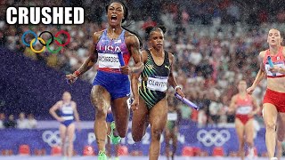 ShaCarri Richardson UNLEASHES Furious Final 100 To Gold  Womens 4x100 Relay  Paris Olympics [upl. by Ydnar421]