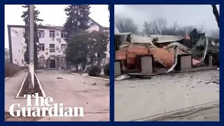 Footage shows devastated town of Volnovakha Ukraine [upl. by Aiclef]