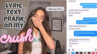 LYRIC TEXT PRANK ON MY CRUSH HE ASKED ME OUT TATE MCRAE  WHAT WOULD YOU DO [upl. by Josiah]