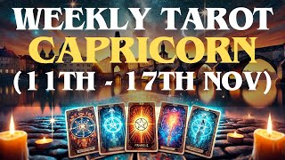 Capricorn Weekly Tarot Reading  November 1117 2024  Resolve Challenges amp Manifest Success [upl. by Ahsetal27]