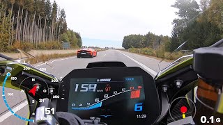 BMW M1000RR und Lamborghini Huracan auf Autobahn [upl. by Kcitrap]