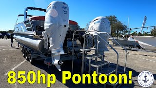 Bennington QX30 850hp Pontoon  2022 Daytona Boat Show [upl. by Thetes244]