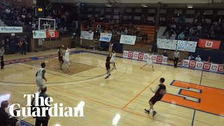 Incredible fullcourt buzzer beater shot wins basketball game [upl. by Dorita]