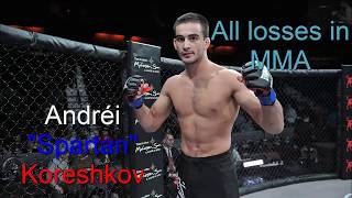 Andréi quotSpartanquot Koreshkov  ALL LOSSES IN MMA 2019  ANDRÉI KORESHKOV HIGHLIGHTS [upl. by Mollee848]