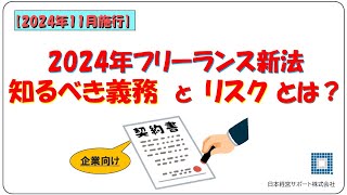 「【2024年11月施行】フリーランス新法で知るべき義務とリスクとは？ [upl. by Ferino]