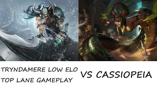 TRYNDAMERE LOW ELO TOP LANE GAMEPLAYvs CassiopeiaThe dive with level 6 advantage and jg diff [upl. by Naehs]