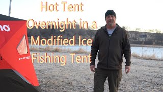 Hot Tent Camping in a Converted Fishing Tent [upl. by Kelci]