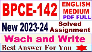 bpce 142 solved assignment 202324 in English  bpce 142 solved assignment 2024  bpce 142 2024 [upl. by Liahcim]