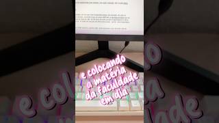 Colocando a matéria em dia✨☺️escola professora faculdade alunos tcc aesthetic cute pink [upl. by Atil854]