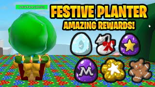 New Festive Planter amp All Rewards Festive Beans Bee Swarm Simulator [upl. by Eedrahs427]