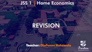 Revision  JSS1 Home Economics [upl. by Padraig]