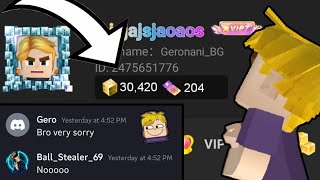 🤑 I SCAMMED 30K GCUBES FROM THIS GUY 😱 500 Worth 🤑 Blockman GO [upl. by Eri]