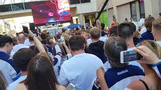 Winnipeg Jets vs Vegas Golden Knights Game 1 WCF Whiteout Street Party Canadian National Anthem [upl. by Yelsel]