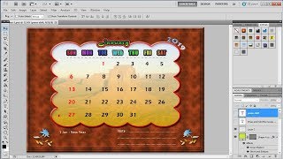 Photoshop Tutorials  How to Make a Desk Calendar Design in Adobe Photoshop [upl. by Corella]