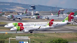 2 HOURS Watching Airplanes  Lisbon Airport Plane Spotting [upl. by Martens43]