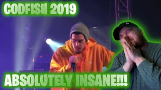 ABSOLUTELY INSANE CODFISH  Grand Beatbox Battle 2019 Compilation REACTION [upl. by Schaaff]