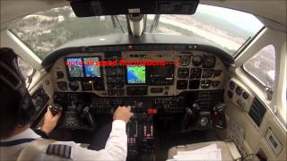 B100 landing in turbulent weather at KBHB  cockpit view [upl. by Hardy]