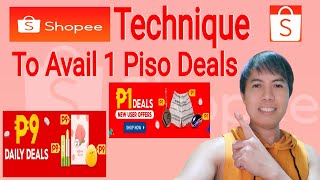 How To Avail 1 Piso Deals By Using Shopee Technique  Shopee New User [upl. by Issak]