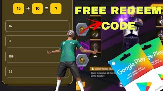 Play Math Quiz And Win 🤑  Free Redeem Code  Underground FF [upl. by Rahcir780]