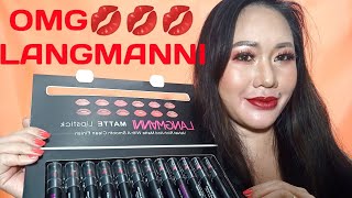 LANGMANNI MATTE LIPSTICK TRY ON  REVIEW 12 shades [upl. by Idnahr]